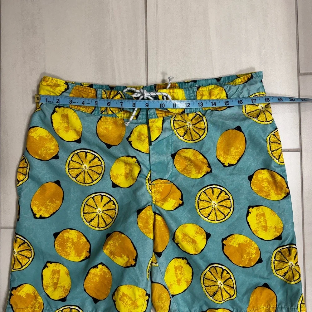 St. John’s Bay Lemon Print Swim Shorts, size Large, 9” inseam